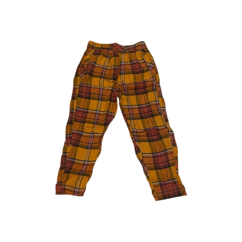 Free people yellow plaid pants